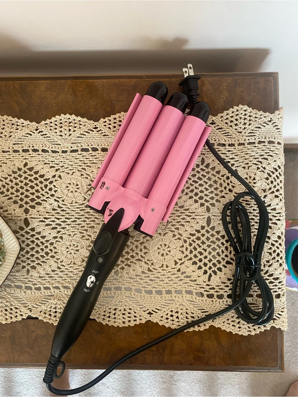 Pink Triple Barrel Mermaid Hair Waver - Professional Styling Tool